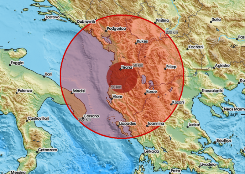 Potres magnitude 4,0 po Richteru zatresao Albaniju