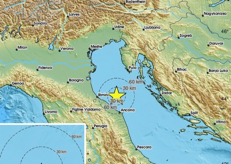 Snažan potres u Jadranskom moru, epicentar na 4,3 kilometra dubine