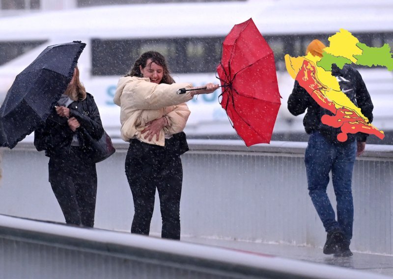 Olujni i orkanski udari vjetra, oglašen meteoalarm za gotovo cijelu Hrvatsku