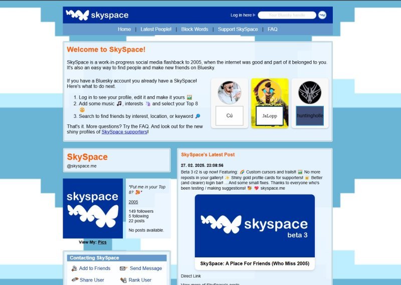 Nedostaje vam MySpace? Bluesky i SkySpace vam mogu pomoći