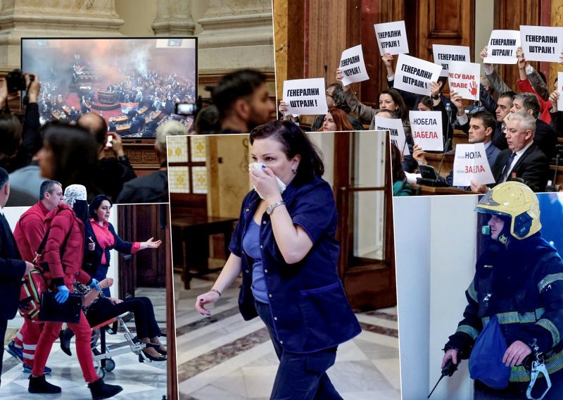 Ponovno kaos u srbijanskoj skupštini: Opet bačena dimna bomba, aktiviran i protupožarni aparat