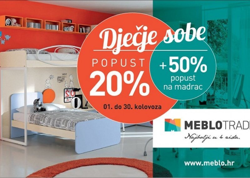 20% popusta na sve dječje sobe i 50% popusta na madrac