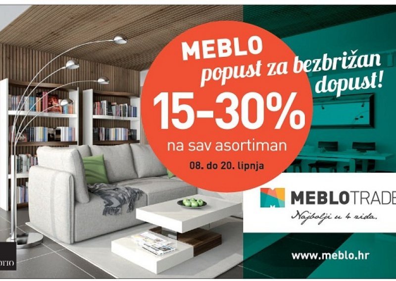 Popust od 15-30% na kompletan asortiman namještaja i dekora samo od 8. do 20.06.2015.