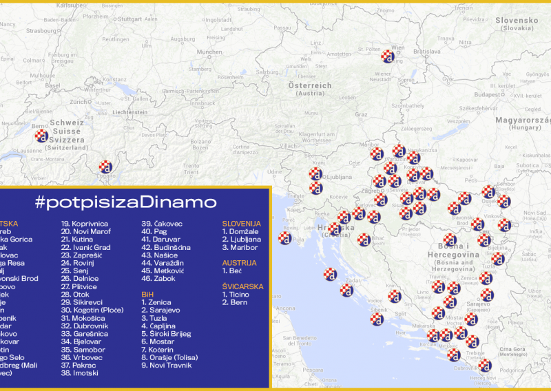 Peticija 'Za naš Dinamo' u pet država i 61 gradu