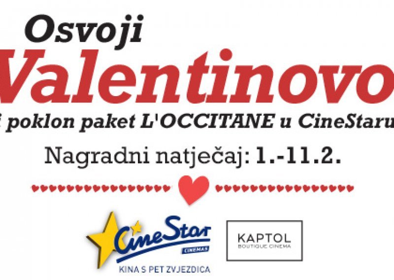 Cinestar nagrađuje 10 parova povodom Valentinova