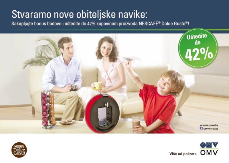 Nagrađuje vjernost kupaca popustom za NESCAFÉ Dolce Gusto proizvode