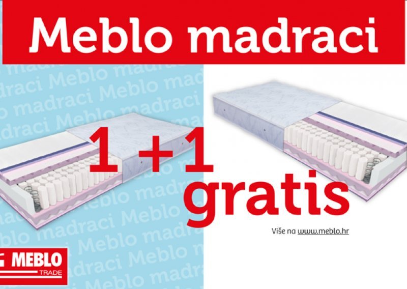 Meblo vas daruje, drugi madrac dobivate gratis!