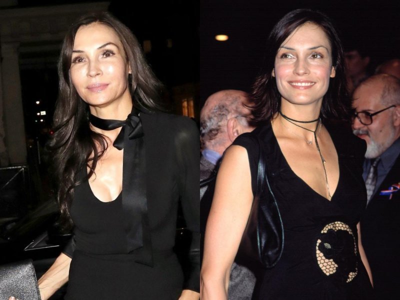 Famke Janssen (2019. lijevo i 2001. desno)