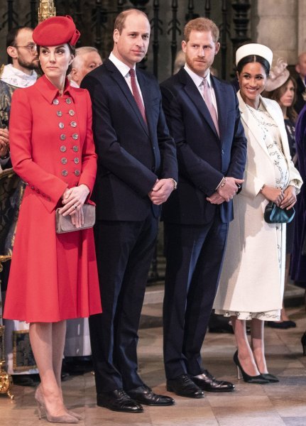 Kate Middleton i princ William, princ Harry i Meghan Markle - Commonwealth 2019.