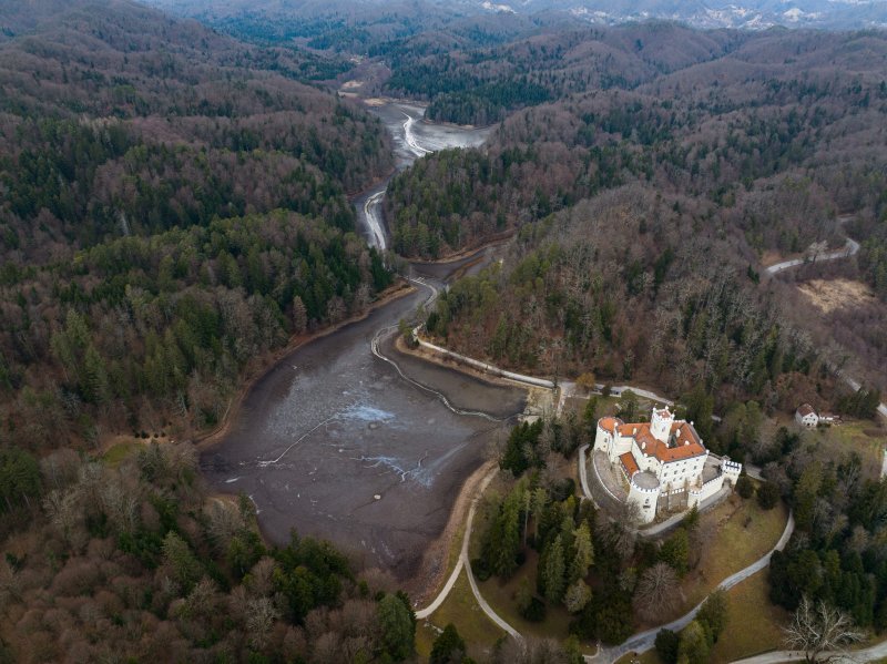 Isušeno Trakošćansko jezero