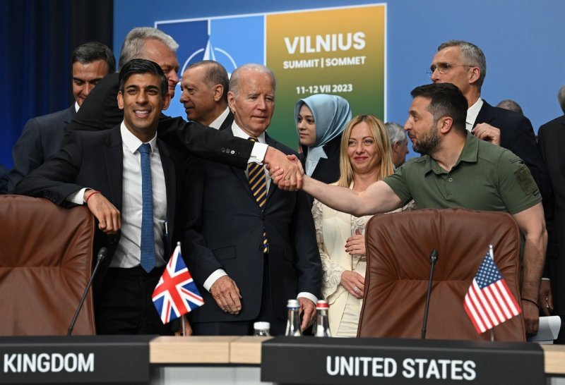 Rishi Sunak, Joe Biden, Giorgia Meloni, Volodimir Zelenski