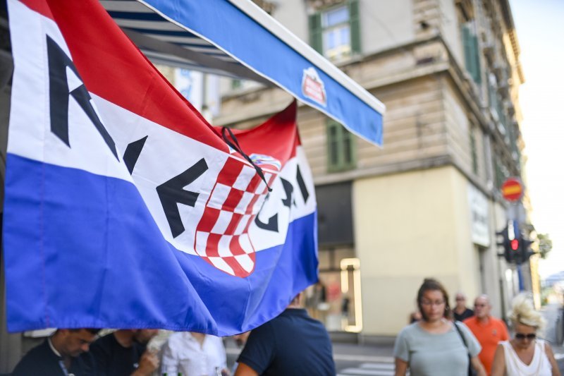 Hrvatski navijači uoči Latvije