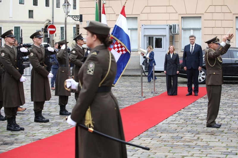 Andrej Plenković i Giorgia Meloni u Banskim dvorima