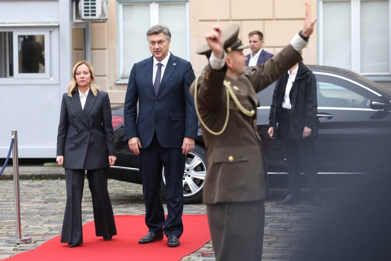 Andrej Plenković i Giorgia Meloni u Banskim dvorima