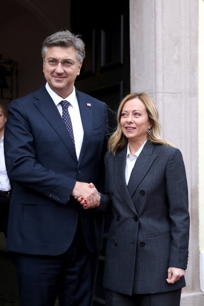 Andrej Plenković i Giorgia Meloni u Banskim dvorima