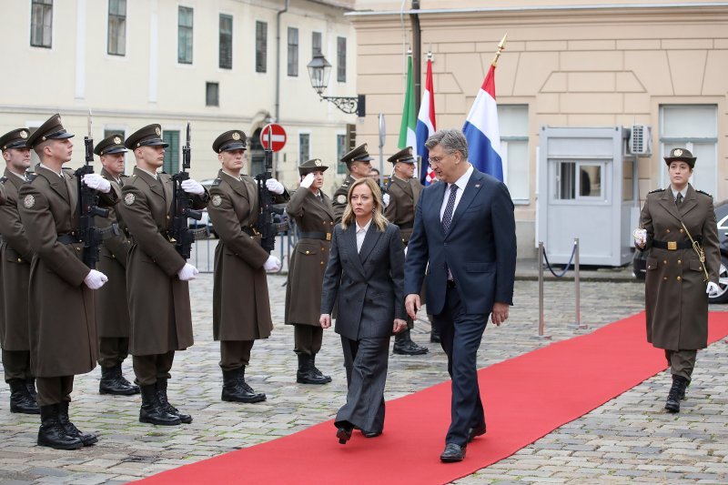 Andrej Plenković i Giorgia Meloni u Banskim dvorima