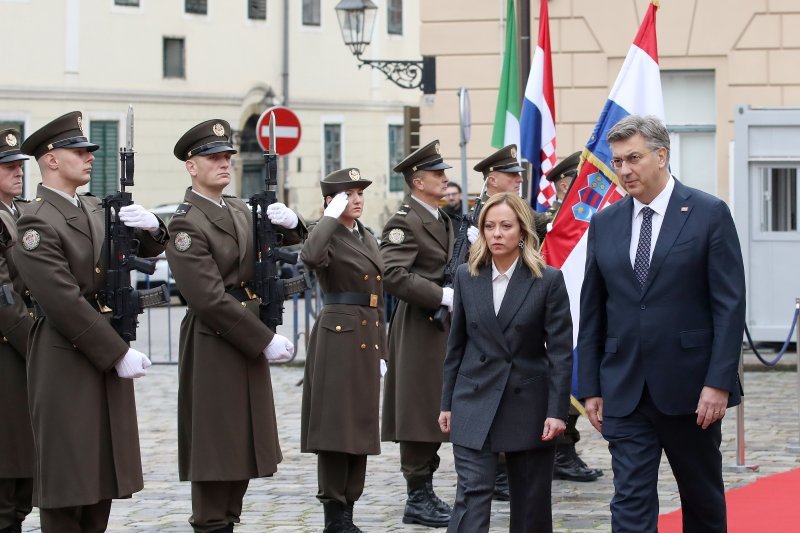 Andrej Plenković i Giorgia Meloni u Banskim dvorima