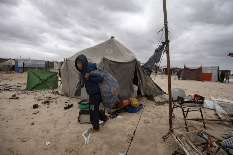 Palestinski Izbjeglički logor u Kan Junisu, u južnom dijelu Pojasa Gaze, poharan vodenom bujicom.