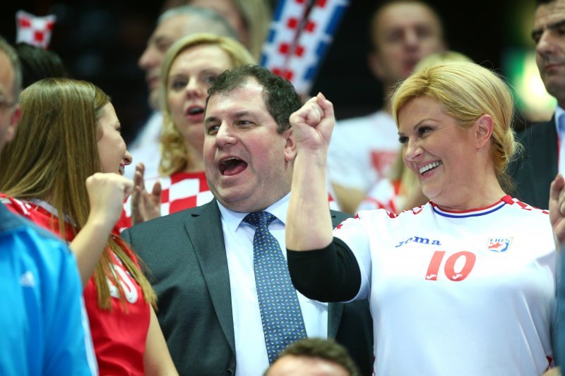 Kolinda i Jakov Kitarović na rukometu