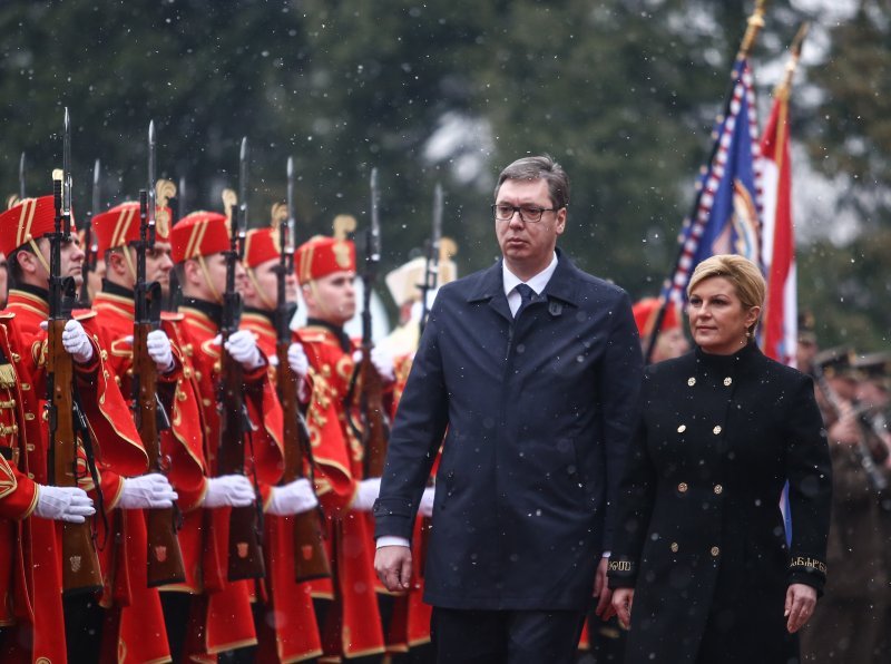 Aleksandar Vučić i Kolinda Grabar Kitarović na Pantovčaku