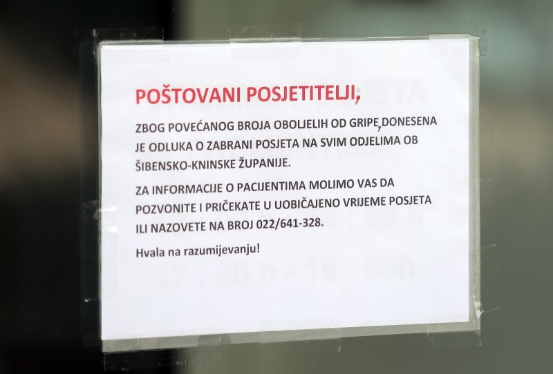 Šibenska bolnica zabranila posjete svim odjelima zbog sezone gripe