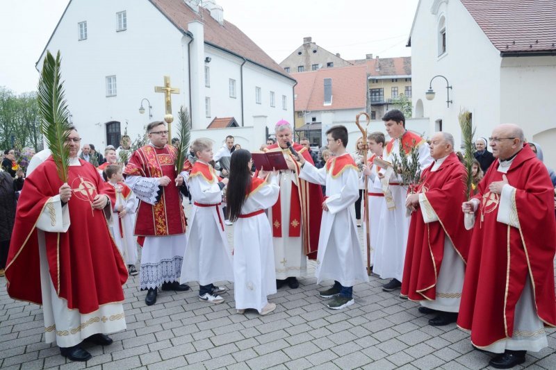 Sisak: Procesiju Cvjetnice i blagoslov maslinovih grančica predvodio biskup Vlado Košić