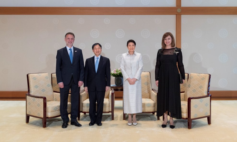 Gordan Jandroković i japanski car Naruhito sa suprugama