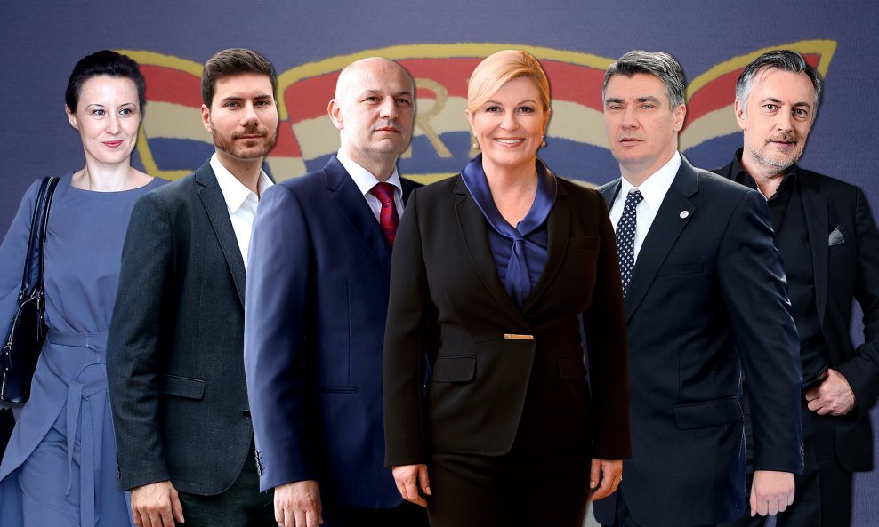 Dalija Orešković, Ivan Pernar, Mislav Kolakušić, Kolinda Grabar-Kitarović, Zoran Milanović, Miroslav Škoro