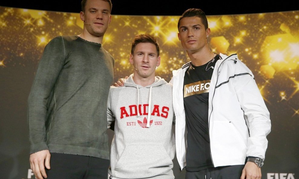 Manuel Neuer, Lionel Messi i Cristiano Ronaldo