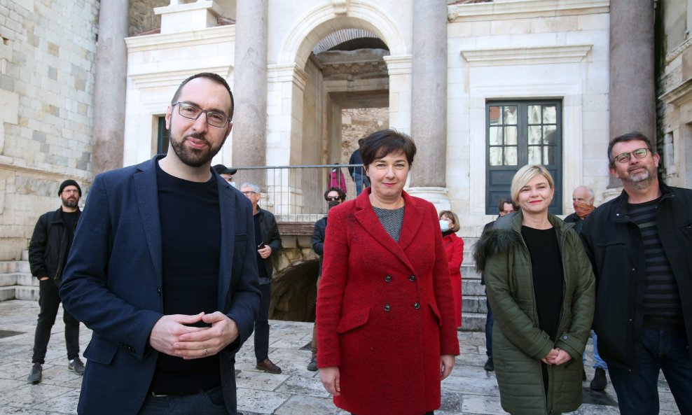 Tomislav Tomašević, Tamara Visković i Sandra Benčić