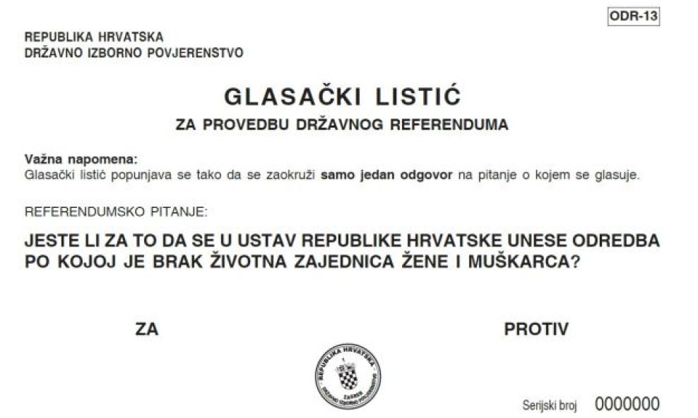 referendum glasački listić