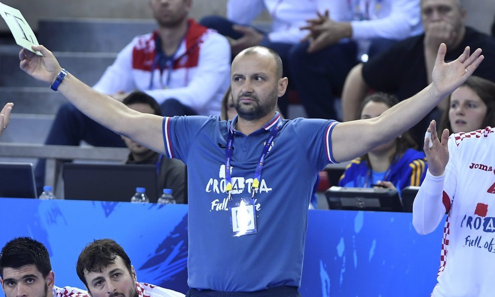 Rouen, 160117.
Gradska sportska dvorana Kindarena.
Utakmica 3. kola skupine C Svjetskog rukometnog prvenstva izmedju Hrvatske i Bjelorusije.
Na fotografiji: Zeljko Babic.
Foto: Ante Cizmic / CROPIX