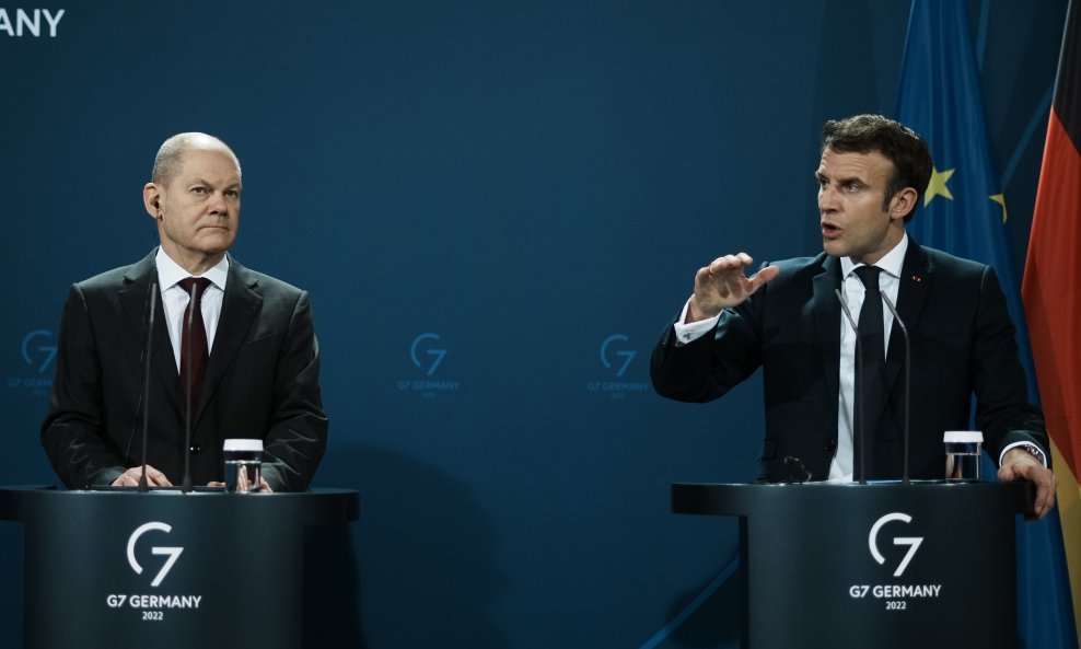 Olaf Scholz i Emmanuel Macron