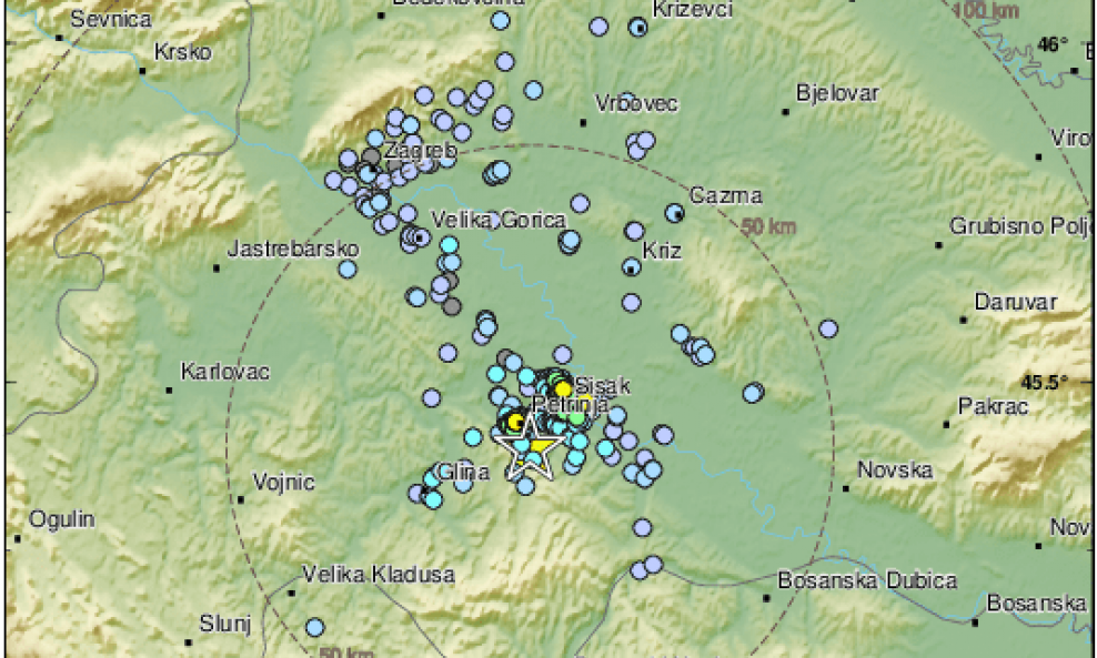 Epicentar potresa bio je kod Siska