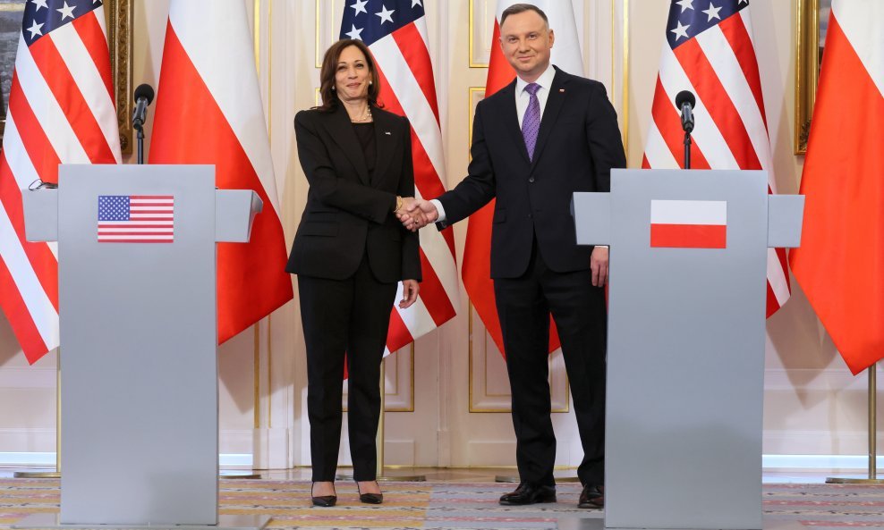 Kamala Harris i Andrzej Duda nakon susreta u Varšavi