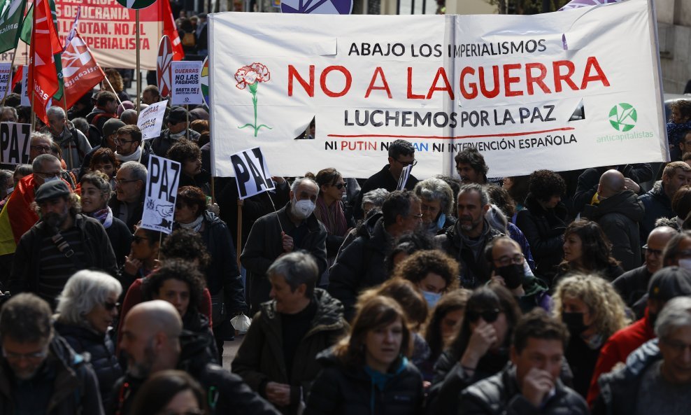 Protesti protiv Rusije zbog invazije na Ukrajinu u Španjolskoj, Madrid