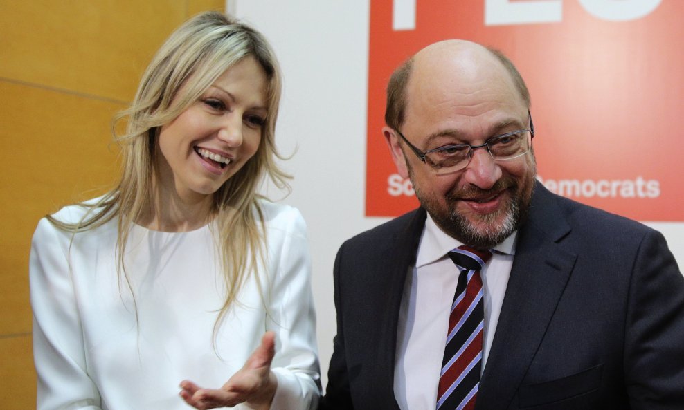 Magdalena Ogorek i Martin Schulz