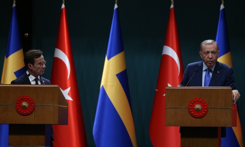 Ulf Kristersson i Recep Tayyip Erdogan