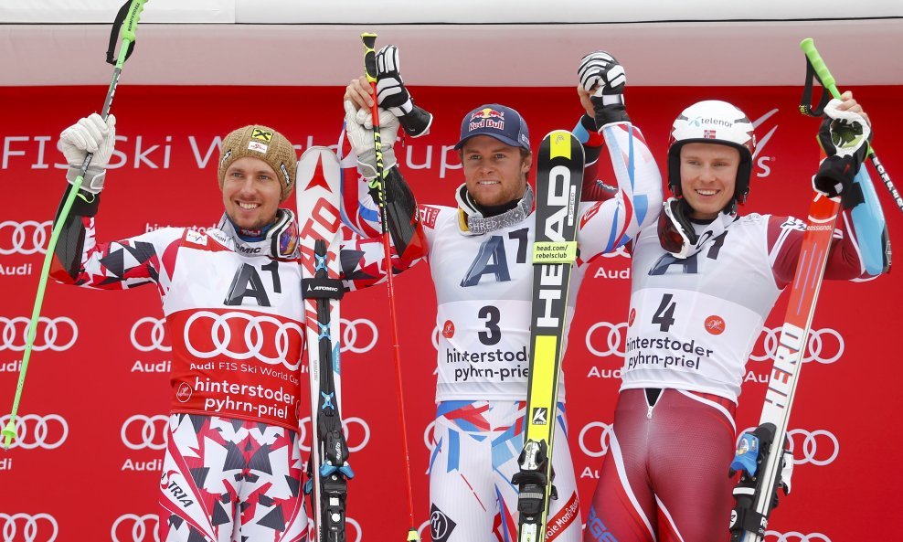 Marcel Hirscher, Alexis Pinturault i Henrik Kristoffersen