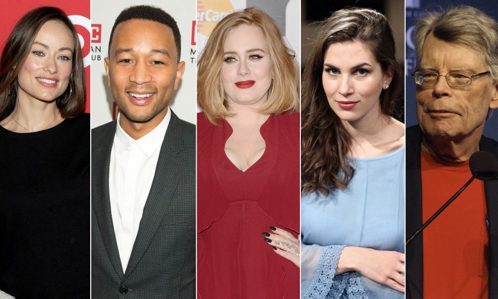 Olivia Wilde, John Legend, Adele, Ornela Vištica, Stephen King