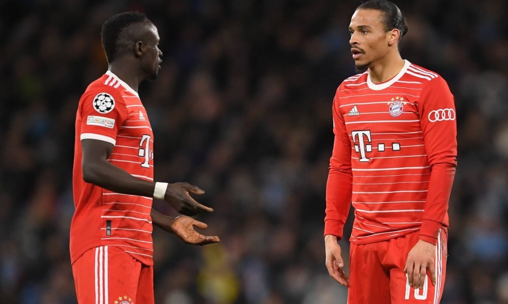 Sadio Mane i Leroy Sane tijkom utakmice Manchester City - Bayern