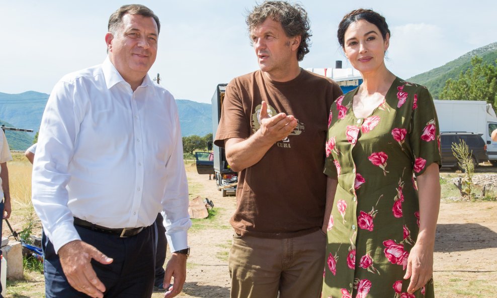 Milorad Dodik, Emir Kusturica i Monica Bellucci, 2014.