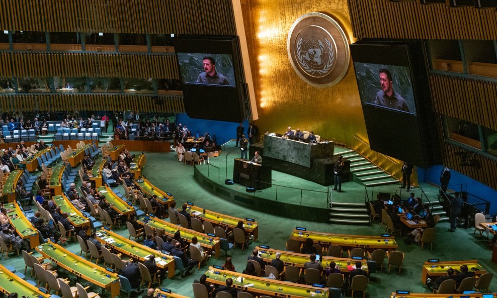 Zelenski u UN-u (ilustracija)