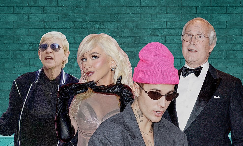 Ellen DeGeneres,  Chevy Chase,  Christina Aguilera,  Justin Bieber