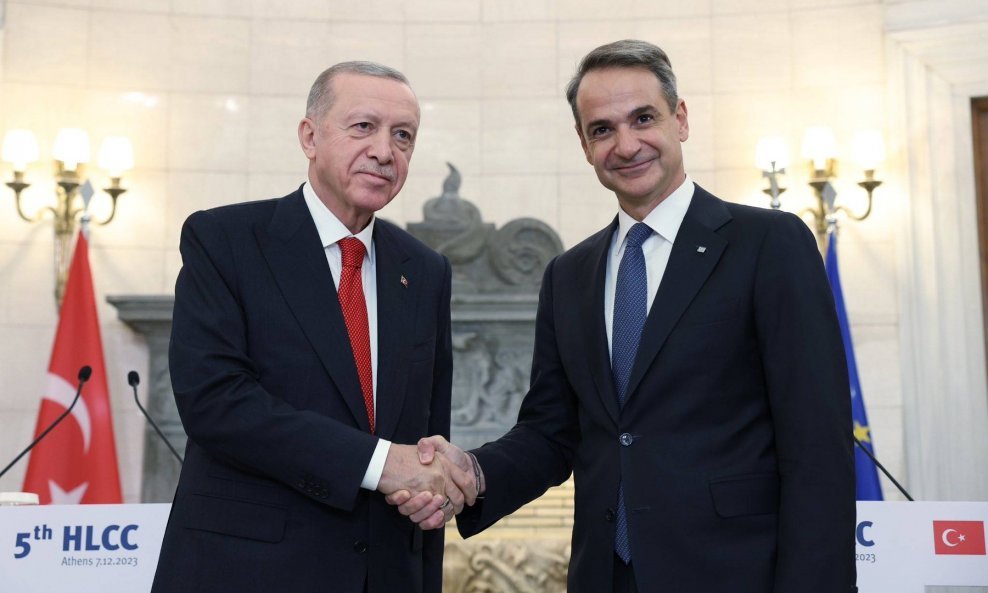 Turski predsjednik Recep Tayyip Erdogan i grčki premijer Kiriakos Micotakis