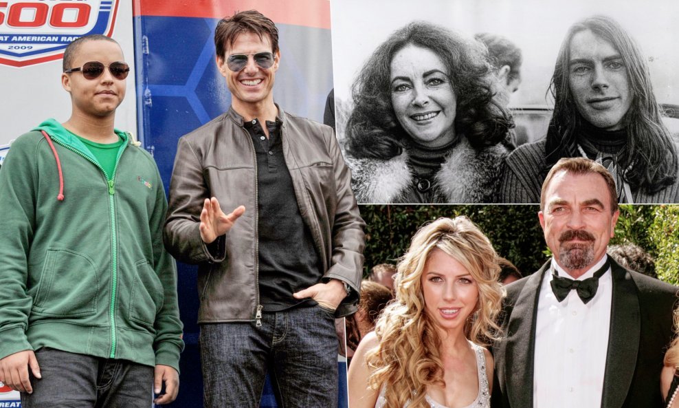 Tom Cruise i sin Connor, Elizabeth Taylor i sin Michael, Tom Selleck i kći Hannah