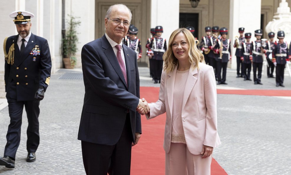 Giorgia Meloni i Mohammad Mustafa, palestinski premijer