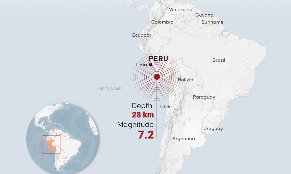 Snažan potres u Peruu
