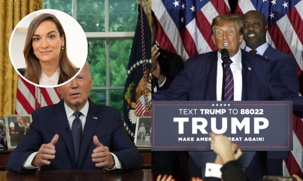 Joe Biden i Donald Trump (Gorana Grgić, u krugu)