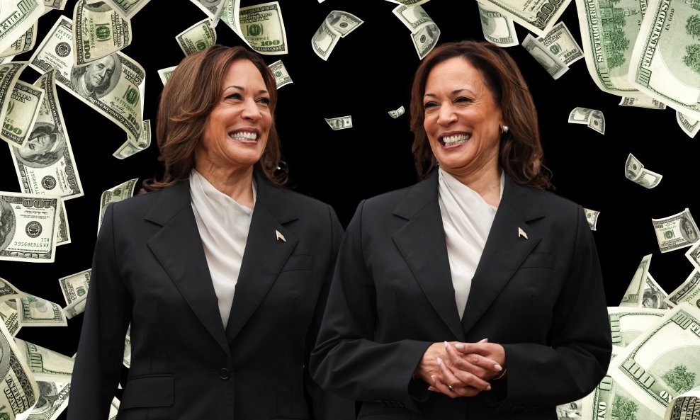 Ilustracija/Kamala Harris prikuplja novac za kampanju